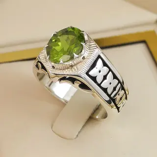 انگشتر نقره مردانه زبرجد کد S2499