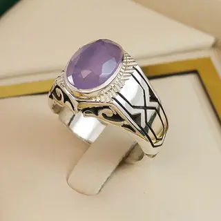 انگشتر نقره مردانه عقیق یمنی سوسنی الماس تراش کد S2500