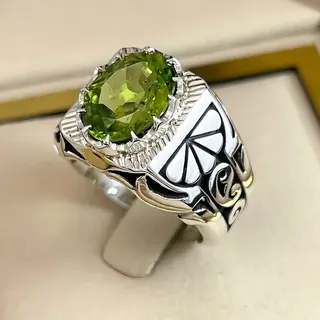 انگشتر نقره مردانه زبرجد کد S2506