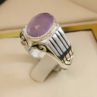 انگشتر نقره مردانه عقیق یمنی یاسی کد S2517