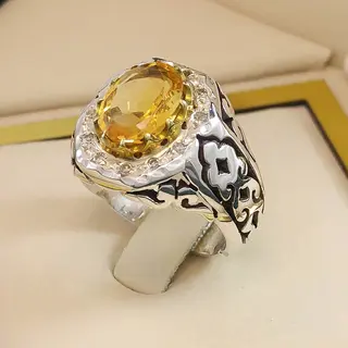 انگشتر نقره مردانه سیترین کد S2521