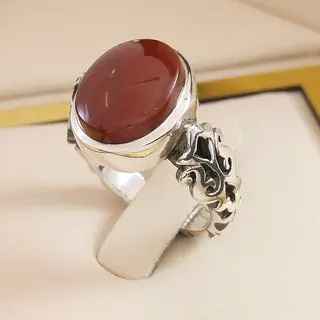 انگشتر نقره مردانه عقیق یمنی سرخ کد S2527