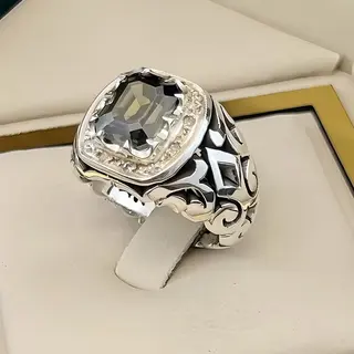 انگشتر نقره مردانه موزنایت کد S2543