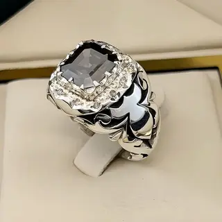 انگشتر نقره مردانه موزنایت کد S2545