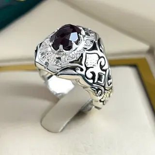 انگشتر نقره مردانه عقیق یمنی سرخ کد S2567