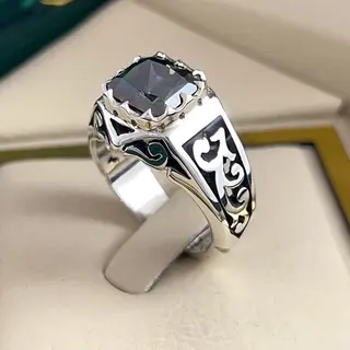 انگشتر نقره مردانه موزنایت کد S2572