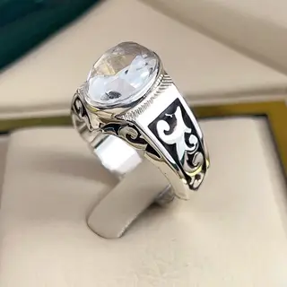 انگشتر نقره مردانه دُرّ نجف کد S2582