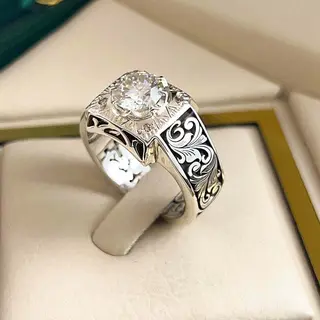 انگشتر نقره مردانه موزنایت کد S2603