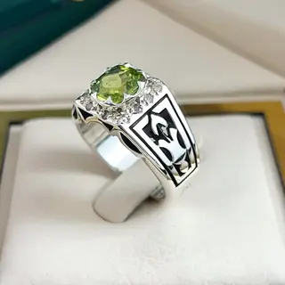 انگشتر نقره مردانه زبرجد کد S2633