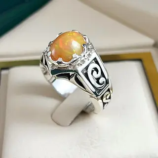 انگشتر نقره مردانه اوپال کد S2635