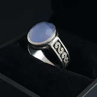 انگشتر نقره مردانه عقیق یمنی کبود کد S2673