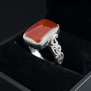 انگشتر نقره مردانه عقیق یمنی سرخ کد S2674