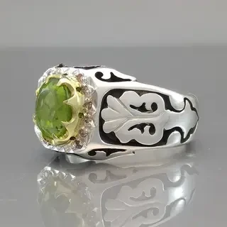 انگشتر نقره مردانه زبرجد