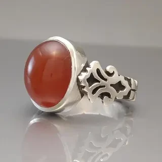 انگشتر نقره مردانه عقیق یمنی سرخ کد S2126